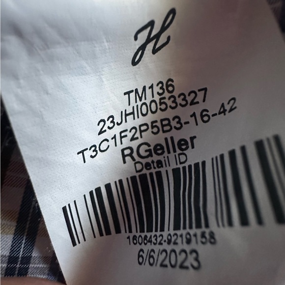 J. Hilburn Men’s Plaid Dress Shirt Tailored Fit Italian Cotton Long Sleeve - Picture 5 of 8